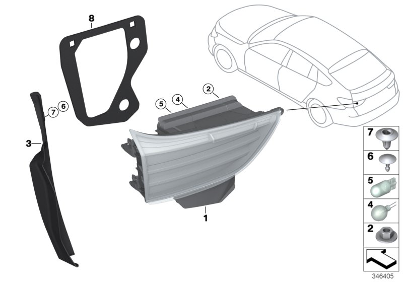 Genuine BMW 63217328915 Tail Light Finisher, Trunk Lid, Left (Inc. 550iX, 535d & 550iX 4.0) | ML Performance UK Car Parts