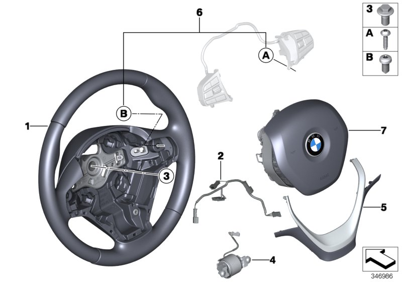 Genuine BMW 32306863350 F34 F31 F32 Sport Steering Wheel, Leather OYSTER DUNKEL (Inc. 228iX, 220i & 316d) | ML Performance UK Car Parts