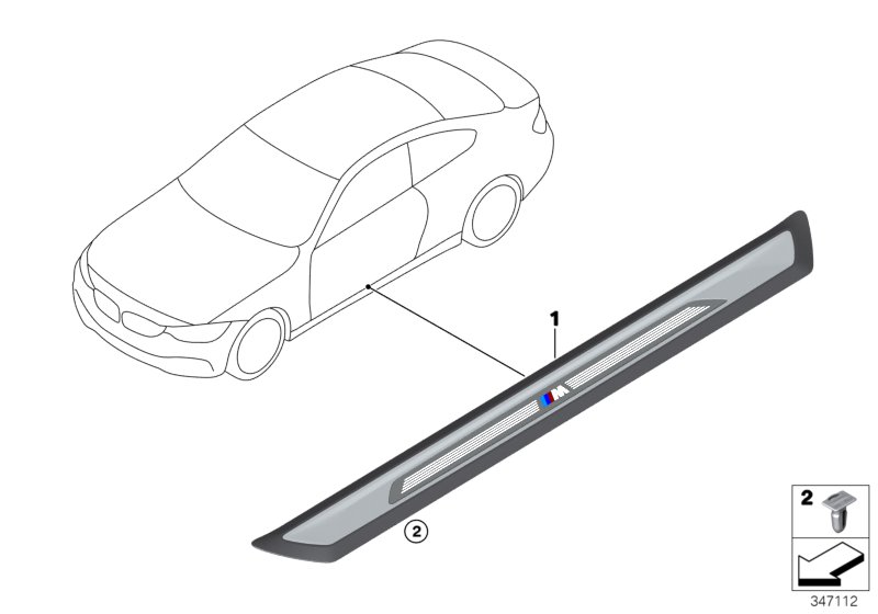 Genuine BMW 51478054525 Cover, Entrance -M- (Inc. 440i, 420d & 430d) | ML Performance UK Car Parts