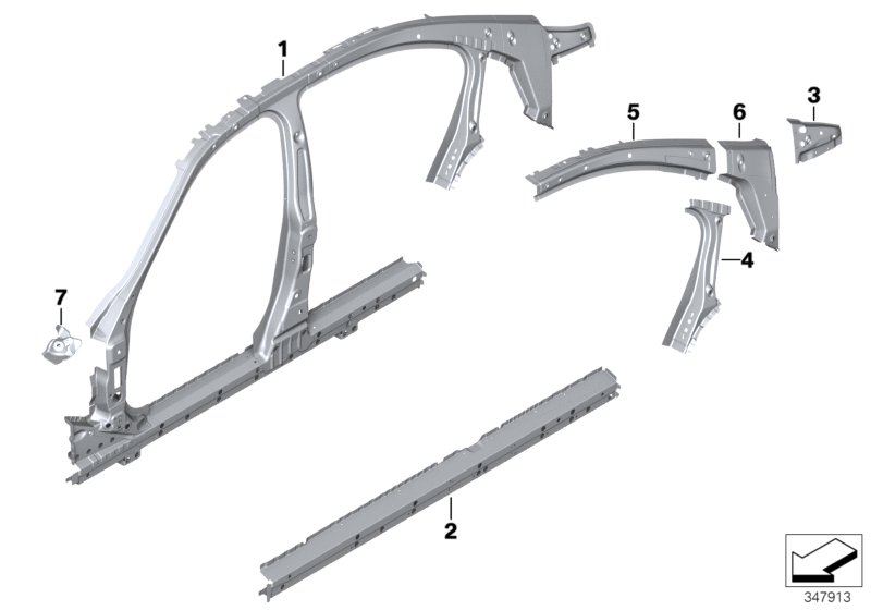 Genuine BMW 41217298001 F80 F30 C-Pillar Reinforcement, Left (Inc. 316d) | ML Performance UK Car Parts