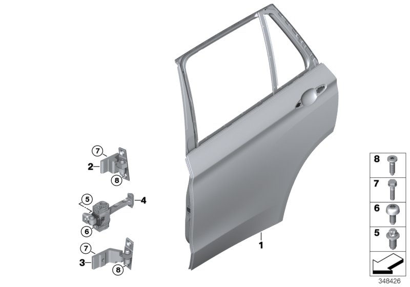 Genuine BMW 41007377550 F16 Right Lower Rear Door Hinge (Inc. X5 50iX 4.4, X5 40dX & X5 50iX 4.0) | ML Performance UK Car Parts