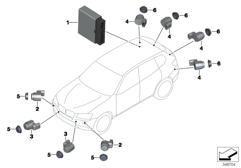 Genuine BMW 66209283769 F25 Ultrasonic Sensor, Space Gray WA52 (Inc. X3) | ML Performance UK Car Parts