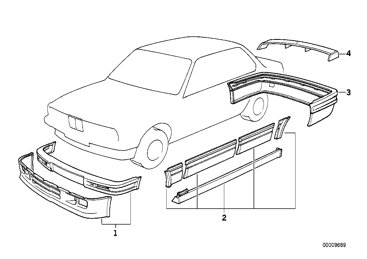 Genuine BMW 82119401427 E30 Installing Set Rear Spoiler (Inc. 318i, 320is & 318is) | ML Performance UK Car Parts