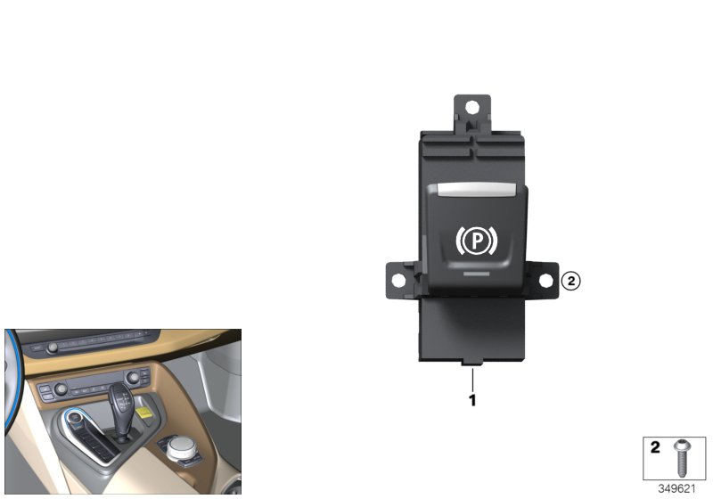 Genuine BMW 61319878669 I15 Parking Brake Switch (Inc. i8) | ML Performance UK Car Parts