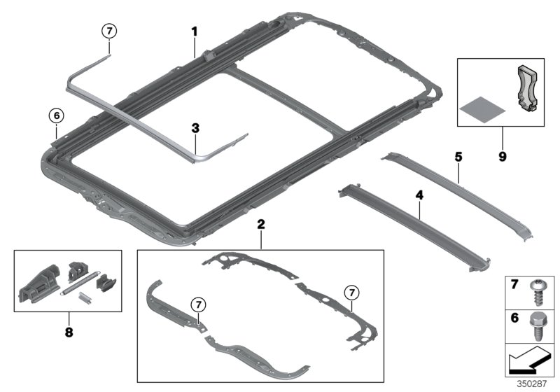 Genuine BMW 54107387027 Frame Panoramic Roof (Inc. X5 25dX, X5 25d & X5 35i) | ML Performance UK Car Parts