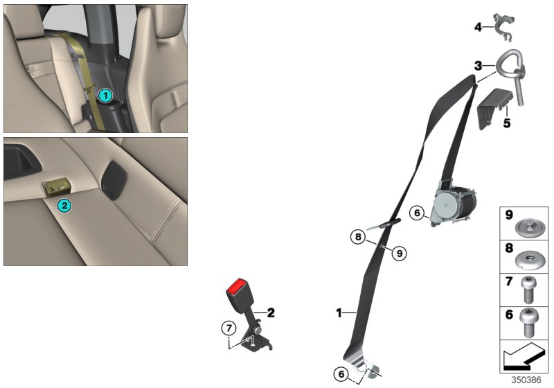 Genuine BMW 72117304156 Belt Guide, Right (Inc. i3 94Ah Rex) | ML Performance UK Car Parts