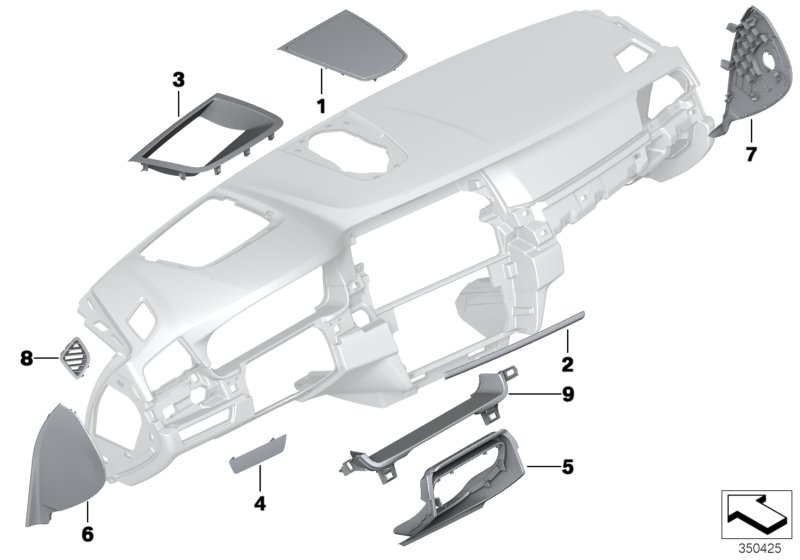 Genuine BMW 51459209784 Cover Panel, Centerstack DOLOMITI (Inc. 530dX, M550dX & 530d) | ML Performance UK Car Parts