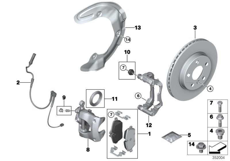 Genuine BMW 34116868780 Calliper Carrier Right (Inc. One, Cooper SE & 214d) | ML Performance UK Car Parts