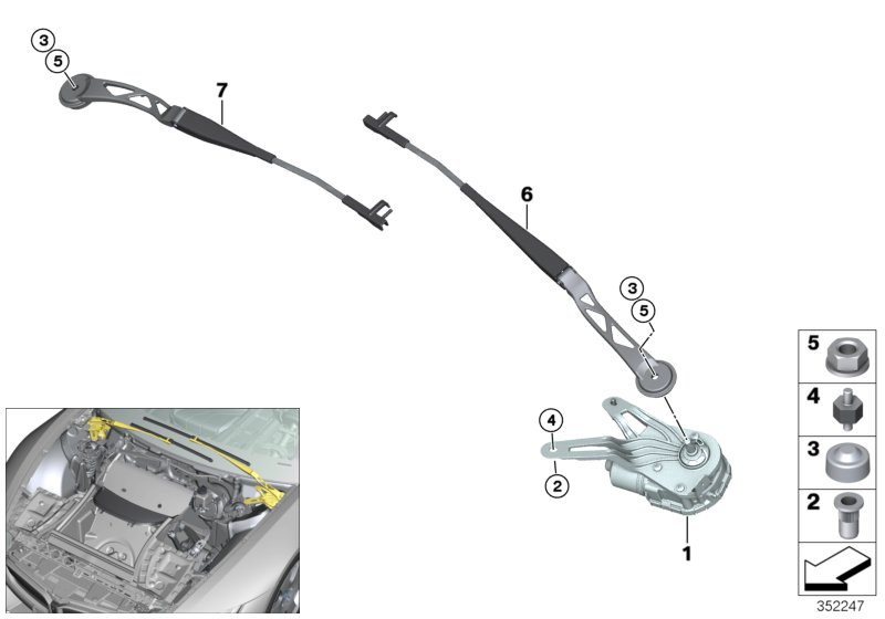 Genuine BMW 61617310791 I15 I12 Wiper Motor Left (Inc. i8) | ML Performance UK Car Parts