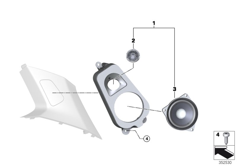 Genuine BMW 65139280455 F16 M Speaker Mount, D-Pillar LINKS (Inc. X6 50iX 4.0, X6 M & X6 40dX) | ML Performance UK Car Parts