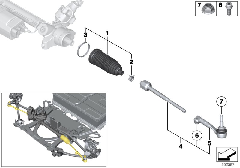 Genuine BMW 32216851410 Right Tie Rod (Inc. i3 94Ah, i3s 94Ah Rex & i3 60Ah Rex) | ML Performance UK Car Parts