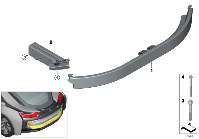 Genuine BMW 51127336300 Carrier, Bumper Rear (Inc. i8) | ML Performance UK Car Parts