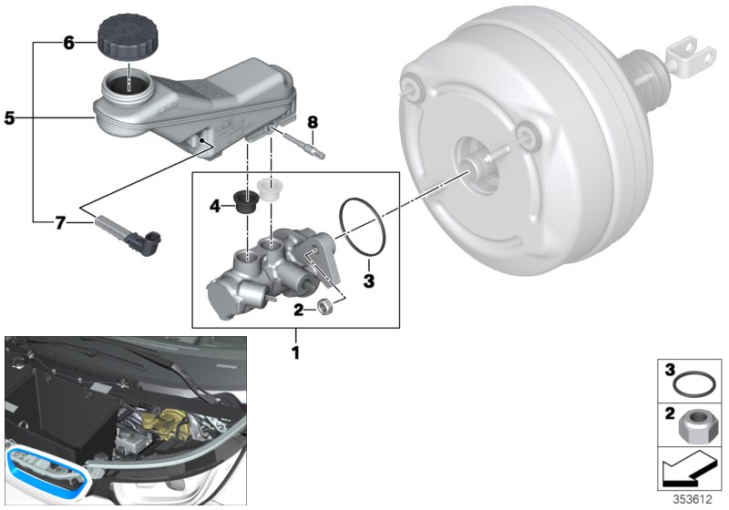 Genuine BMW 34336858911 Brake Master Cylinder (Inc. i3 94Ah, i3 120Ah Rex & i3 120Ah) | ML Performance UK Car Parts