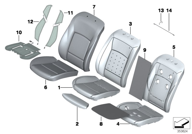 Genuine BMW 52107845040 F10 Cover, Multifunctional Seat, Leather SILVERSTONE (Inc. M5) | ML Performance UK Car Parts