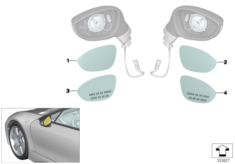 Genuine BMW 51167233086 E89 Mirror Glas Heated Convex Right Electrochromic (Inc. Z4) | ML Performance UK Car Parts