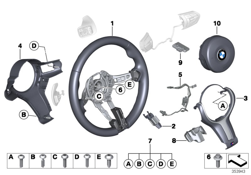 Genuine BMW 32307851518 F46 F48 M Sports Steering Wheel Leather (Inc. X2 25iX, 225xe & 220dX) | ML Performance UK Car Parts