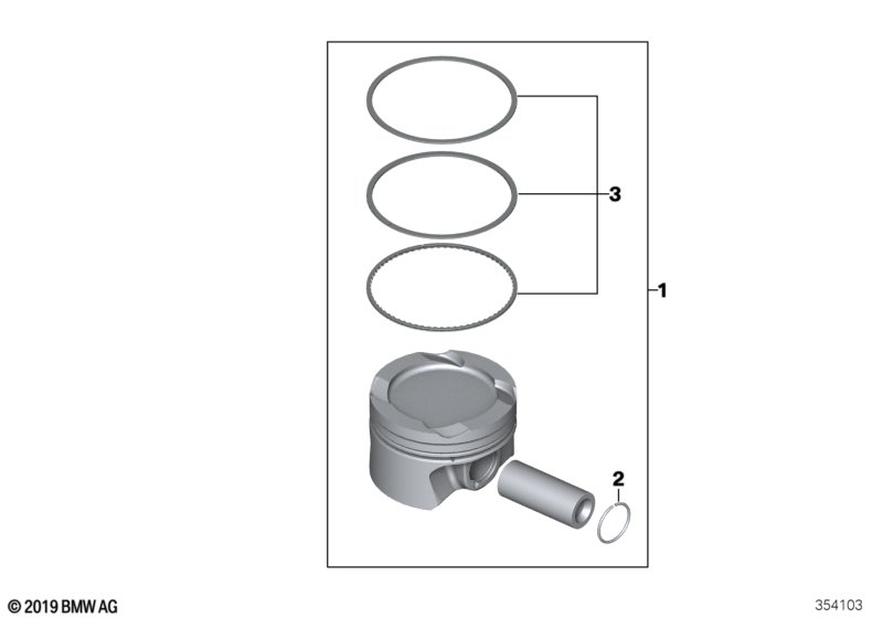 Genuine BMW 11258519401 F23 F48 F34 Piston 84,195mm (Inc. Cooper D, 218d & 316d) | ML Performance UK Car Parts