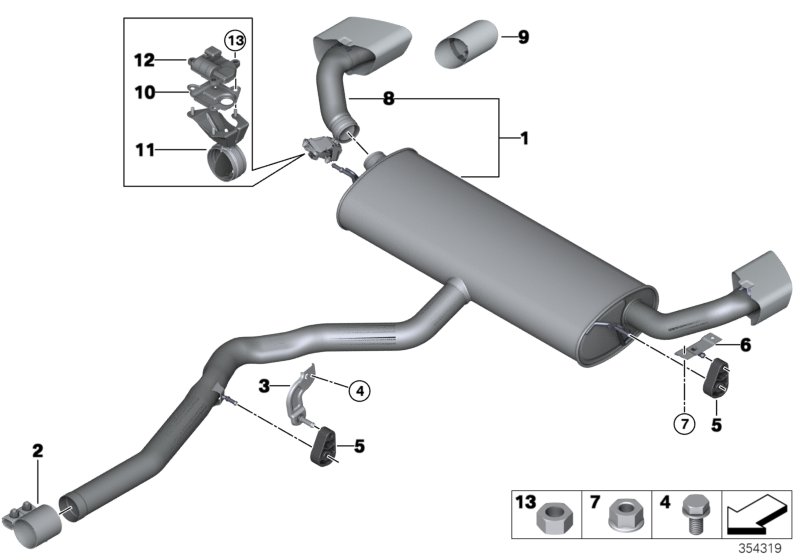 Genuine BMW 18308648380 F15 F16 Rear Muffler With Exhaust Flap (Inc. X6) | ML Performance UK Car Parts