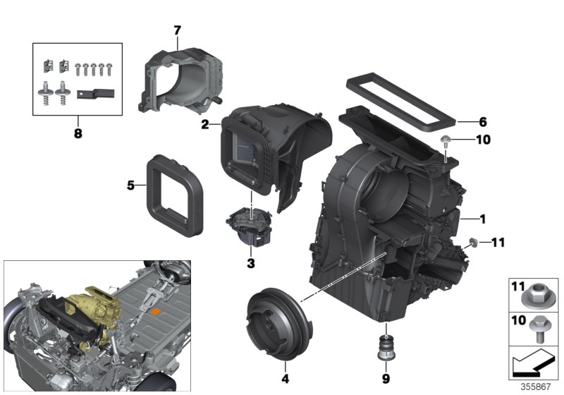 Genuine BMW 64116827062 Bare Housing, Heater & A/C With Evap. (Inc. i3 94Ah Rex, i3 60Ah & i3s 94Ah Rex) | ML Performance UK Car Parts