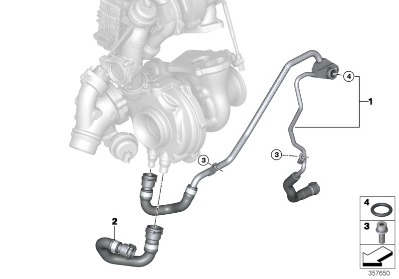 Genuine BMW 11538515075 F11 F15 F10 Coolant Hose, Turbocharger-Pump (Inc. X5 25d, 525d & 525dX) | ML Performance UK Car Parts