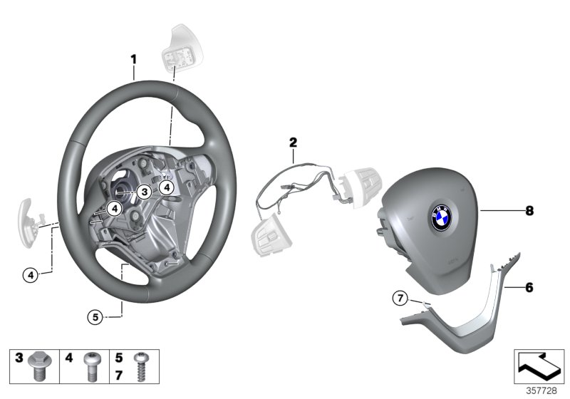 Genuine BMW 32306877870 F15 F16 Sprt St. Wheel, Leather, Shift Paddles (Inc. X5) | ML Performance UK Car Parts