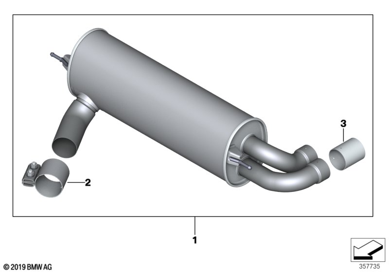 Genuine BMW 18302336864 M Performance Tailpipe Tip, Chrome M PERFORMANCE | ML Performance UK Car Parts