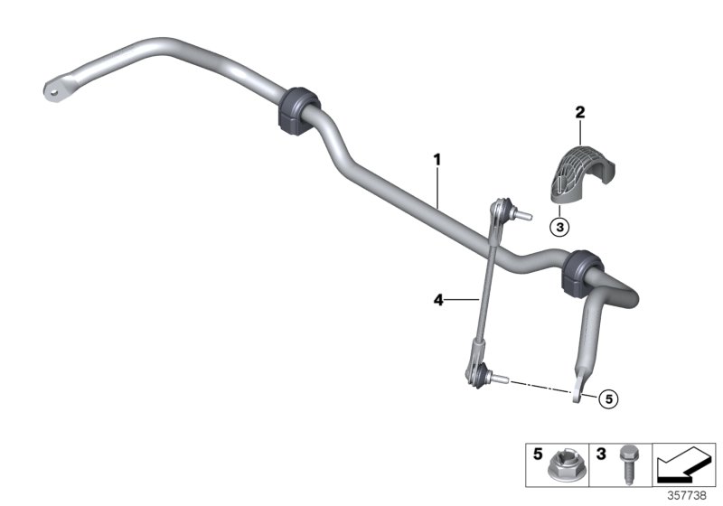 Genuine BMW 31306859880 F56 F55 Stabilizer Front With Rubber Mounting (Inc. One First, Cooper D & Cooper SD) | ML Performance UK Car Parts