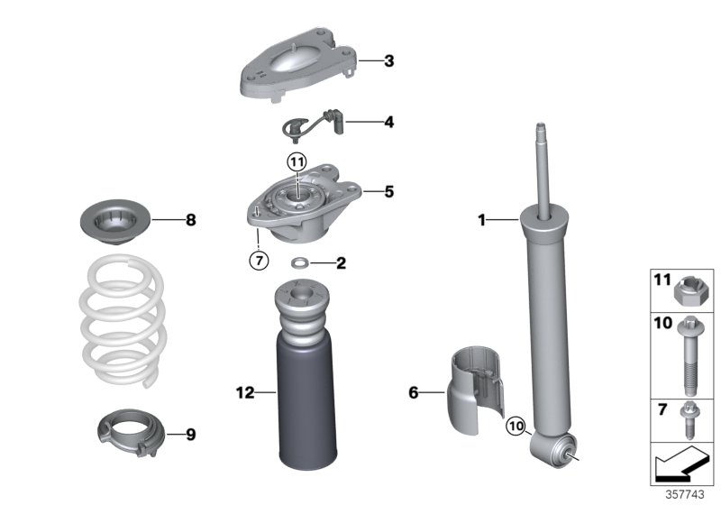 Genuine BMW 37106864762 F56 Shock Absorber, Rear, Vdc (Inc. One D, Cooper D & JCW) | ML Performance UK Car Parts