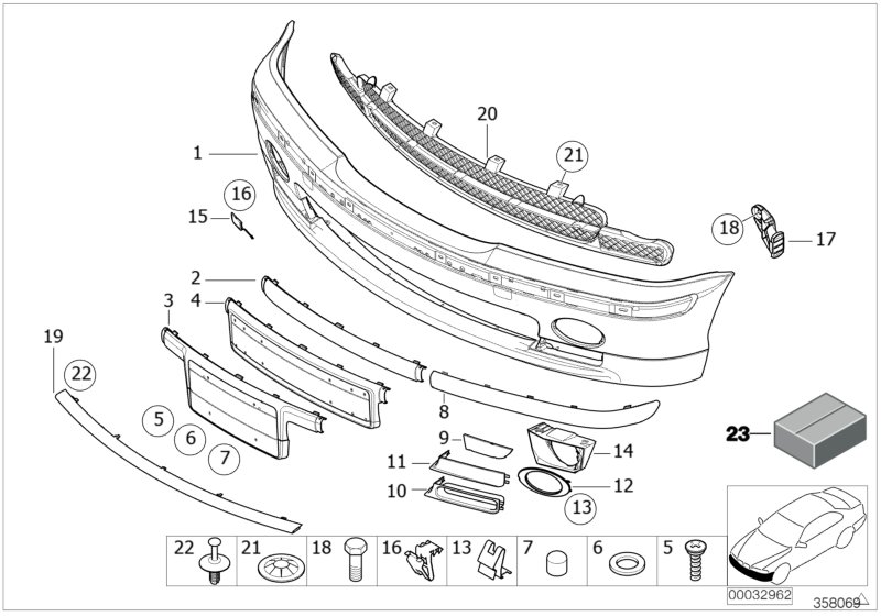 Genuine BMW 51112496369 E46 Support, Fog Lamp Left M (Inc. 316i 1.9) | ML Performance UK Car Parts