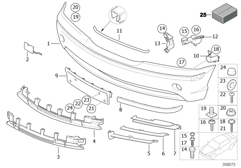 Genuine BMW 51117044116 E46 Trim Cover, Bumper, Primed, Front (Inc. 330i, 316i 1.9 & 316i 1.6) | ML Performance UK Car Parts