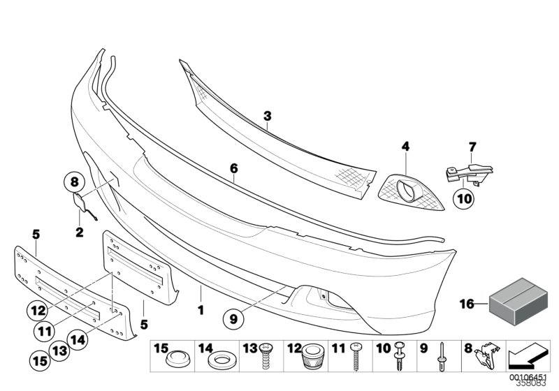 Genuine BMW 51117147527 E46 Grid Lateral Left CHROM (Inc. 330Cd, 316Ci & 320Cd) | ML Performance UK Car Parts