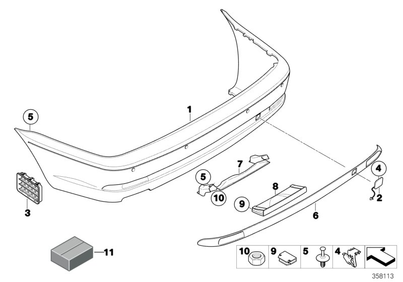 Genuine BMW 51128257496 E46 Clip (Inc. 316Ci, 320td & 330d) | ML Performance UK Car Parts