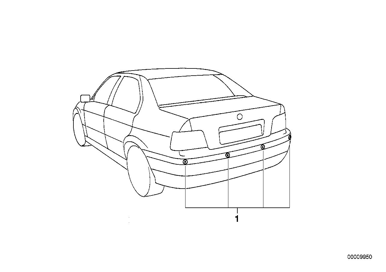 Genuine BMW 51127030606 E46 Protect.Rubber Strip,Centre Rear Bumper PDC (Inc. 320d, 323i & 330i) | ML Performance UK Car Parts