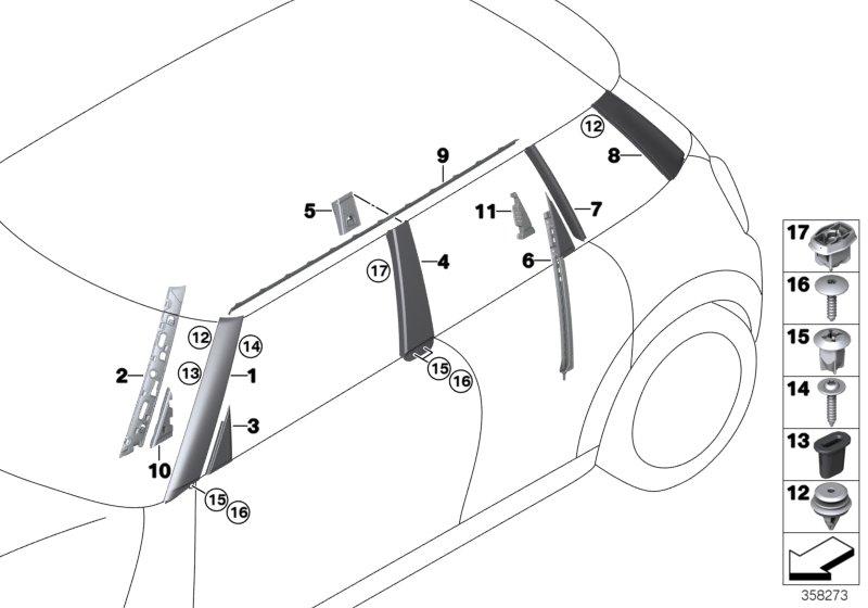 Genuine BMW 51137328875 F55 Cover, Column D, Left (Inc. One First, Cooper S & Cooper SD) | ML Performance UK Car Parts