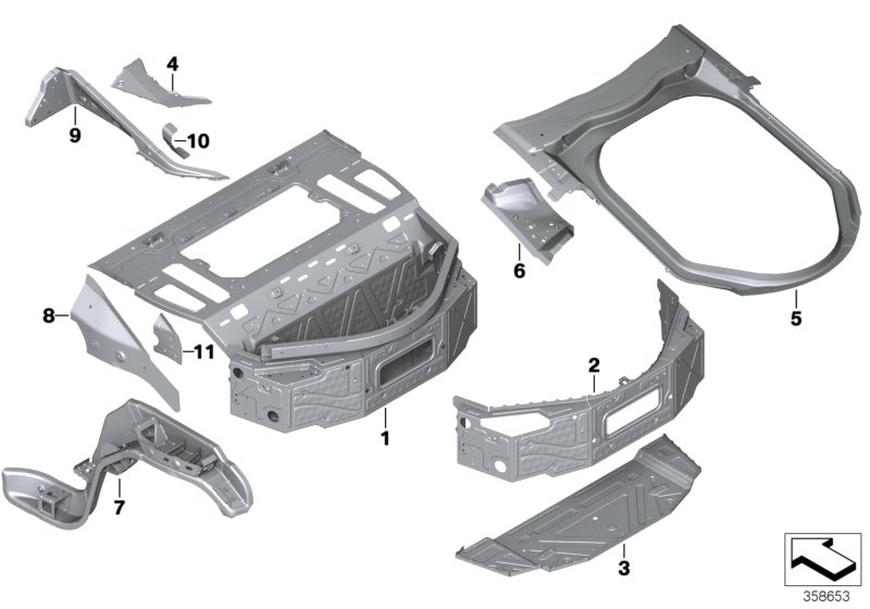 Genuine BMW 51647431789 I12 Bracket, Side Panel, Top Right (Inc. i8) | ML Performance UK Car Parts