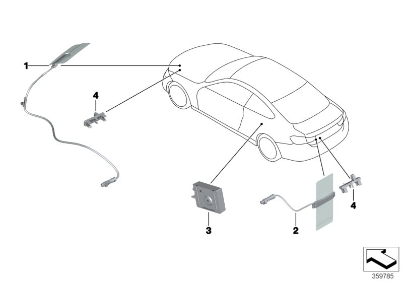 Genuine BMW 65209290621 F33 F83 Antenna For Phone HINTEN (Inc. 435iX, 430d & 420d) | ML Performance UK Car Parts