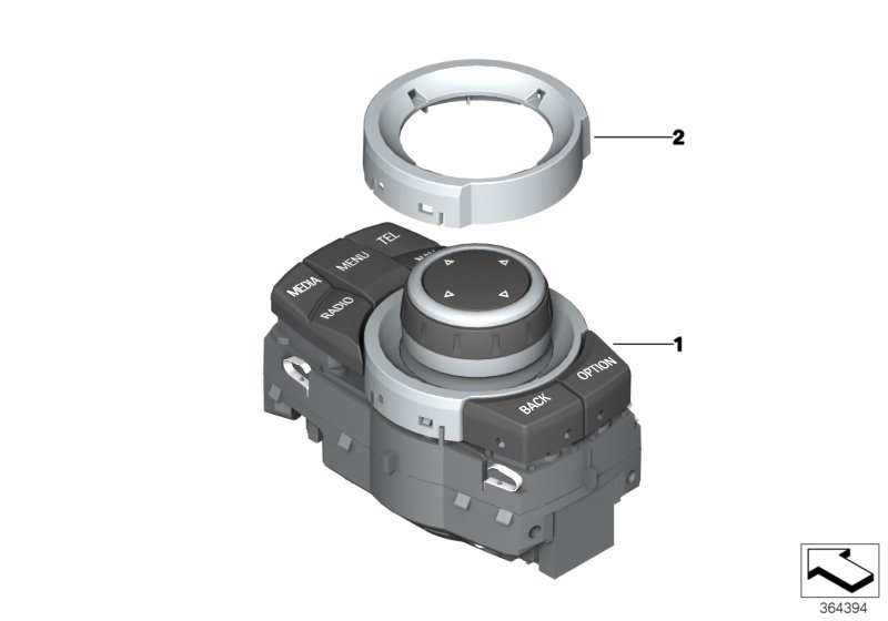 Genuine BMW 65829334613 E93 E92 Controller CHROM PEARLGREY (Inc. 635d, 330xd & 325d) | ML Performance UK Car Parts