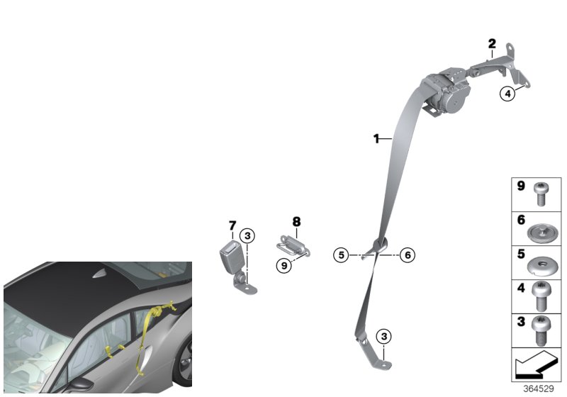 Genuine BMW 72117365573 Mount, Belt Retractor, Rear Left (Inc. i8) | ML Performance UK Car Parts