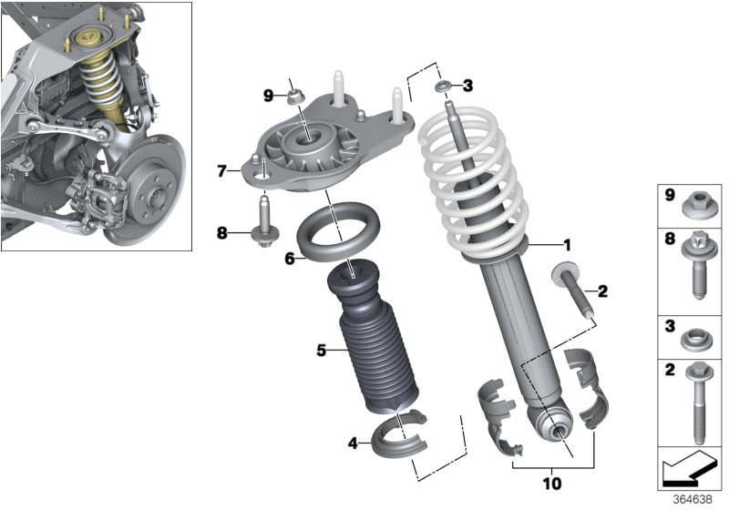 Genuine BMW 33526880101 Shock Absorber, Rear BEV (Inc. i3 120Ah & i3 94Ah) | ML Performance UK Car Parts