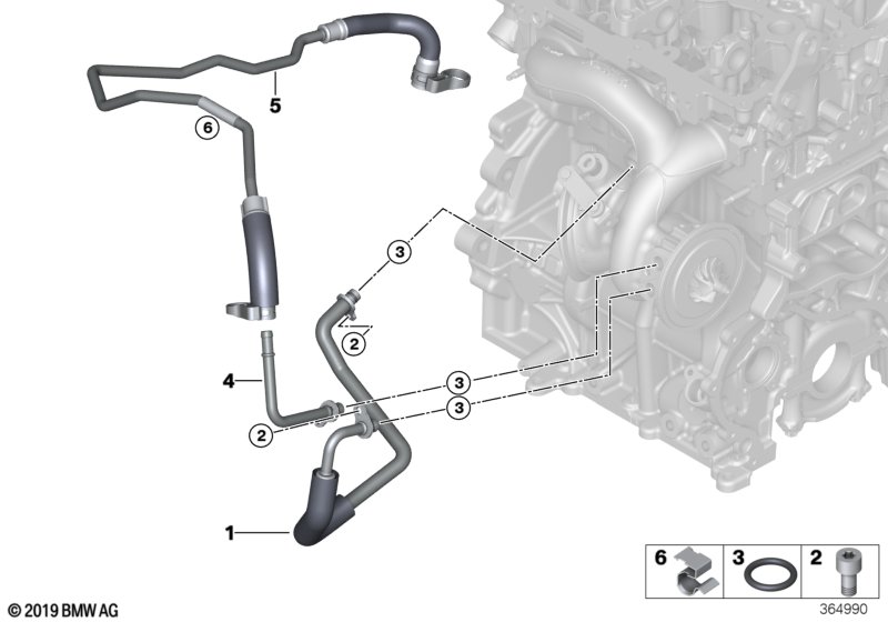 Genuine BMW 11537648352 F45 Line, Turbocharger Coolant Supply Line (Inc. Cooper ALL4, Cooper & One) | ML Performance UK Car Parts