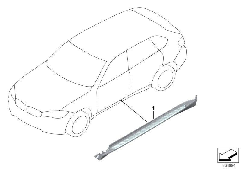 Genuine BMW Mini 51952357132 F15 Retrofit Kit, Aluminium Footboard (Inc. X5) | ML Performance UK Car Parts