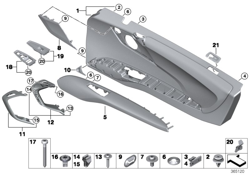 Genuine BMW 51417407665 Door Trim Panel Left CARUMGRAU (Inc. i8) | ML Performance UK Car Parts