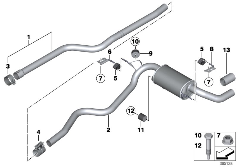 Genuine BMW 18308571082 F34 Rear Muffler (Inc. 318d, 320dX & 320d) | ML Performance UK Car Parts