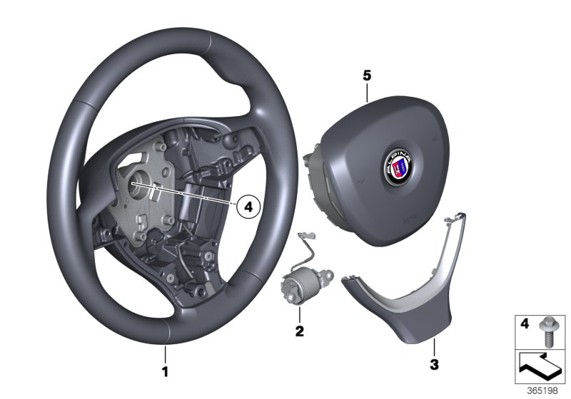 Genuine BMW 32307987501 Airbag Module, Driver's Side SCHWARZ (Inc. Alpina B6) | ML Performance UK Car Parts