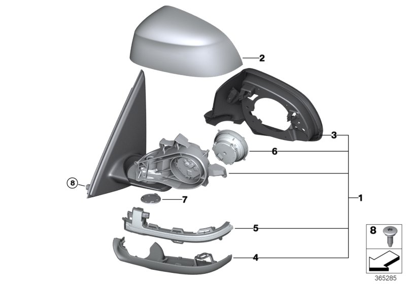 Genuine BMW 51167363919 F15 Exterior Mirror, No Lens, Heated, Left (Inc. X5) | ML Performance UK Car Parts