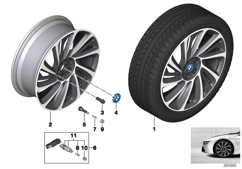 Genuine BMW 36116862896 I15 I12 Alloy Rim Forged Left 7,5JX20 ET:40 (Inc. i8) | ML Performance UK Car Parts