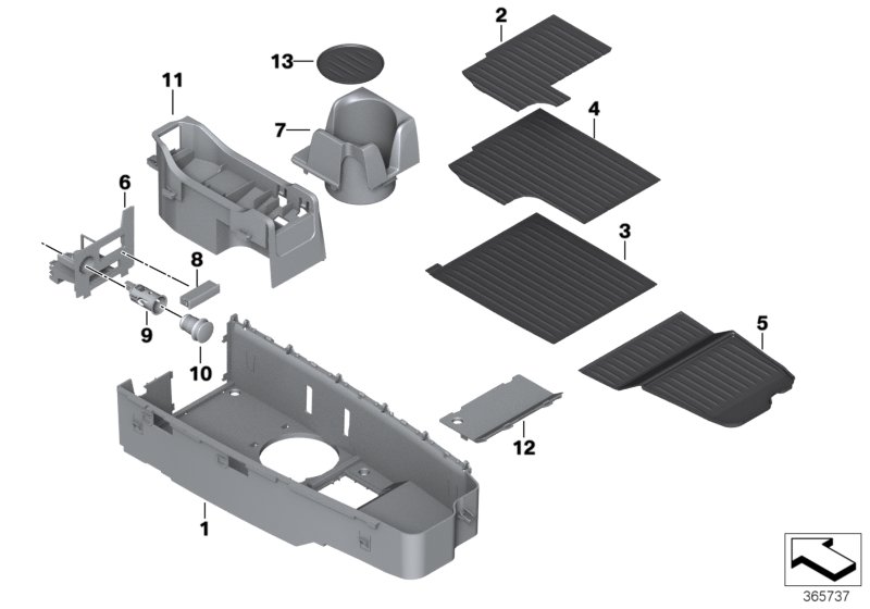 Genuine BMW 51169217613 Center Console Storing Partition (Inc. 640dX, 640i & M6) | ML Performance UK Car Parts