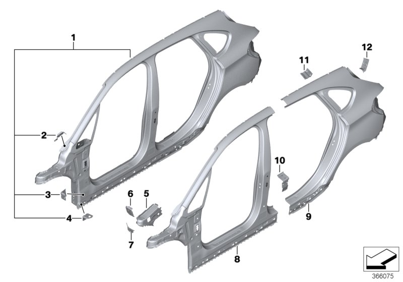 Genuine BMW 41217407907 Reinforcement Plate, C-Pillar, Left (Inc. 225i, 216i & 225xe) | ML Performance UK Car Parts