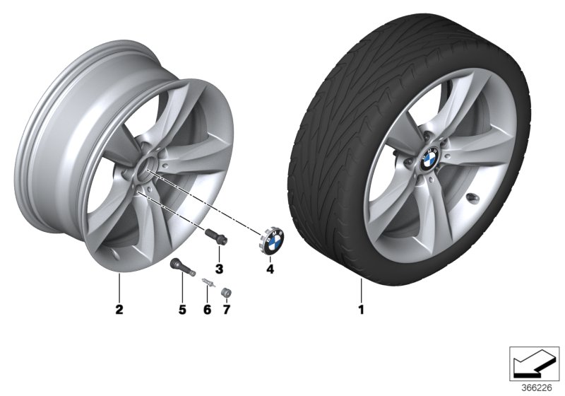 Genuine BMW 36116876767 F25 F26 Light Alloy Rim, Black 9,5JX19 ET48 (Inc. X3 18i, X3 28i & X4 28iX) | ML Performance UK Car Parts