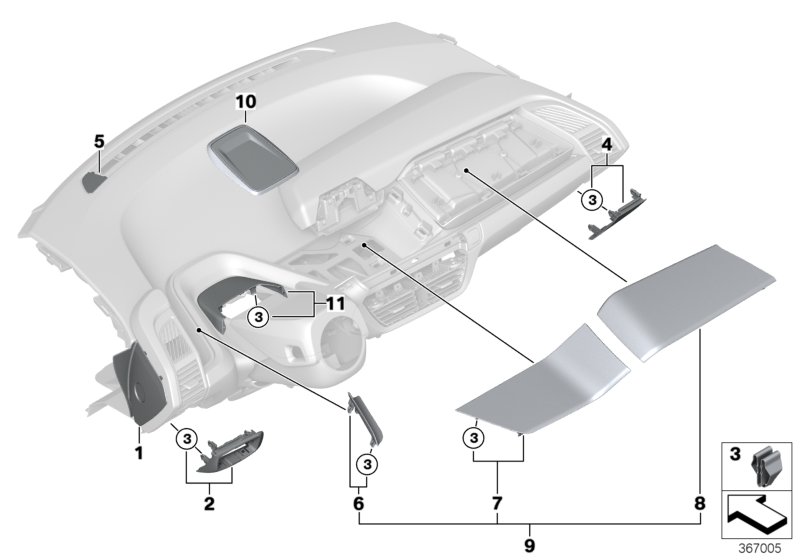 Genuine BMW 51459332448 Set, Covers, I-Panel, Wood Eucalyptus Left hand drive (Inc. i3) | ML Performance UK Car Parts